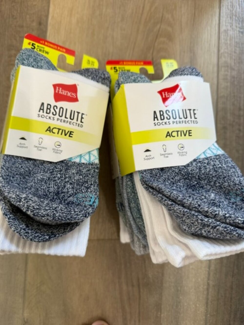 NEW Hanes Absolute Active 10 Pair Boys Crew Sz. L